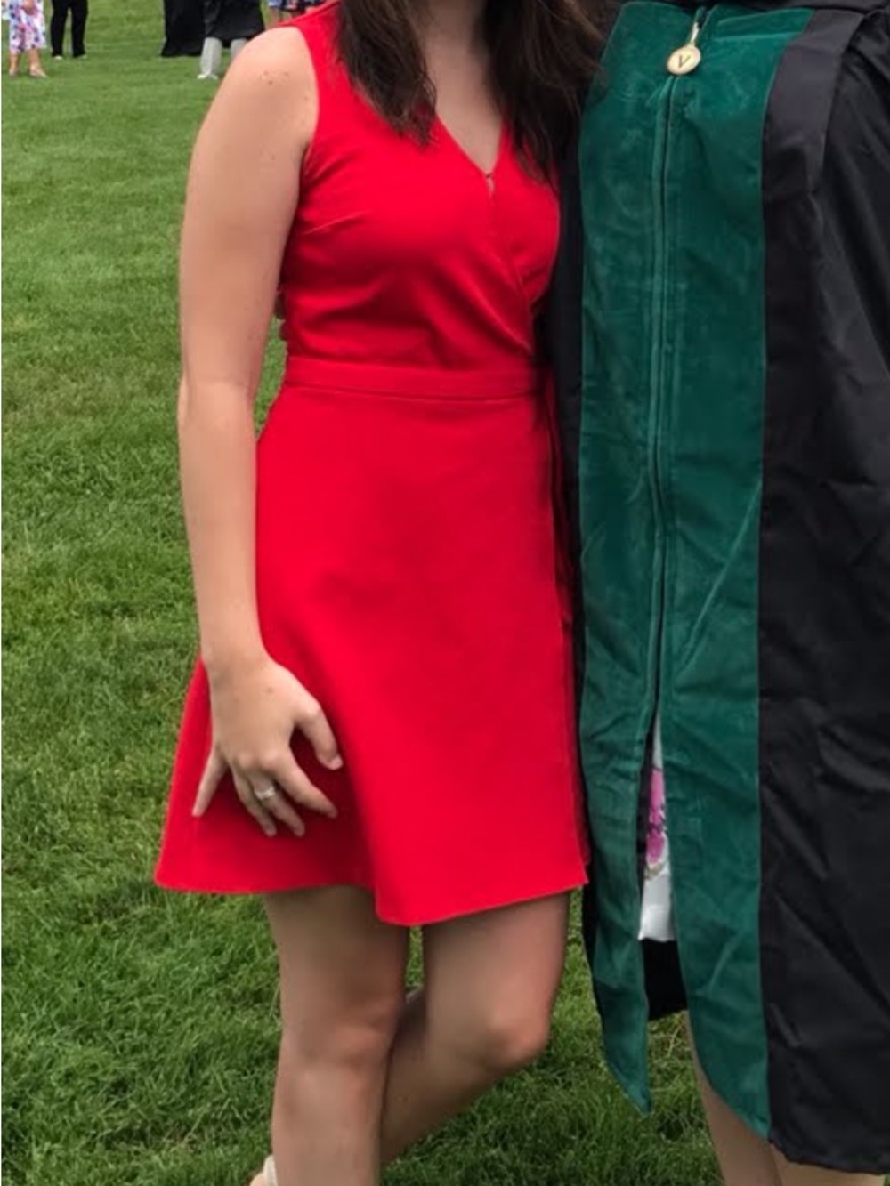 J. Crew Red Sleeveless Wrap-Style Mini Dress